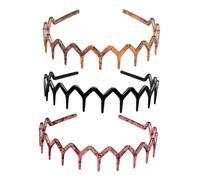 APLVFFZH 3 pezzi di fascia per capelli alla moda multifunzionale casual a zig- professionale per capelli, con Nero