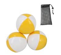 APLVFFZH 3 Pezzi Palline da Giocoliere PU Lancio Acrobatica Mini Ball Morbida Sicura con Presa Facile Adatta per Bambini Adulti Ragazzi Ragazze Perfetta per Gi, Giallo Bianco
