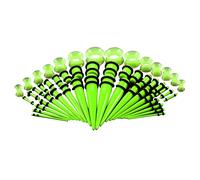APLVFFZH 50 Pezzi Espansore Orecchio Kit Dilatatori Tunnel Plug Acrilico Silicone Superficie Liscia Facile da Usare Adatto a Donna Uomo Regalo Piercing