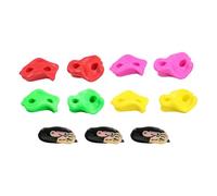 APLVFFZH 8 Pezzi Rocce da Arrampicata Bambini Appigli Parete Pietre Scalata Set con Impugnature Mani Piedi Realizzato in PE Ferro Poliestere Adatto per Parco, 3 Cinghie a Cricchetto