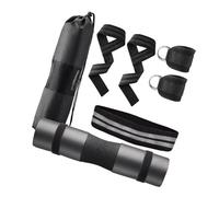 APLVFFZH 9 Pezzi Set da Allenamento con Cuscinetto Bilanciere Cinghie Caviglie Fasce Sollevamento E Fascia in Lattice Stabile E Sicuro Adatto per Squat E Hip, Nero