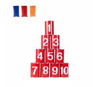 APLVFFZH Barattolo Gioco Bambini Set Lancio Sacchi Personaggi Lattina Colore Vivace Numeri Materiali Metallo Durevoli Adatto a Animazione Eventi Giardino Scuola, Numeri Rossi