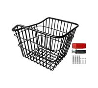 APLVFFZH Bike Basket Posteriore Universale per Bici da Città in Acciaio al Carbonio Resistente E Antiusura Cesto con Grande capacità di Carico E Montaggio Rapi, Senza Coperchio