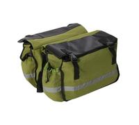 APLVFFZH Bike Pannier Borsa Doppia per Bicicletta da Montagna con Tasca Laterale E Comparti Grandi Tela Resistente Adatta per Trasporto Avventure E Lavoro, Verde
