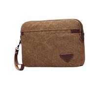 APLVFFZH Borsa a mano con cerniera e pochette da uomo alla moda, Caffè