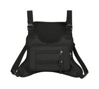 APLVFFZH Borsa da petto per uomo e donna, porta telefono, gilet da corsa, borsa da petto per ciclismo, sport all'aria aperta, Nero
