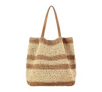 APLVFFZH Borsa da spiaggia leggera in tessuto intrecciato da donna, ideale come regalo e shopping quotidiano.