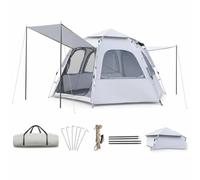 APLVFFZH Campeggio Automatica, Tessuto oxford - viaggi, con borsa - impermeabilità esterna oltre 3000mm - fondo 2000mm - per gruppo, Tenda automatica grande esagonale 280 * 240 * 258 beige standard