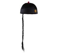 APLVFFZH Cappello Orientale, Berretto Cinese con Coda di Cavallo, Berretto di Seta per Costume, Accessorio per Travestimenti, Comodo E Facile da Indossare, ADA, Uomini