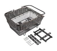 APLVFFZH Cestino Bicicletta Capiente per Portapacchi Posteriore con Maniglia Comoda di Fissaggio Veloce Struttura Antiruggine Idoneo a Pendolari Escurs, Pp E Metallo