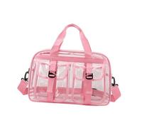 APLVFFZH Clear Tote Bag Trasparente Donna PVC Impermeabile Borsa Tracolla con Manico Regolabile Adatta per Viaggio Lavoro Shopping Eventi Regalo Dimensioni, Rosa Rosso