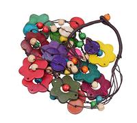APLVFFZH Collana di Perline di Cocco, Collana Girocollo da Donna, Collana a Catena, Gioielli per Feste con Conchiglie Puka, Realizzata a Mano con Perline, colorato Fiore 80cm