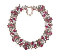 APLVFFZH Collana Girocollo con, Catena Spessa, Artigianato Artistico per Donne E Ragazze, Idea Regalo per Bavaglino, Rosa Rossa