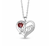 APLVFFZH Collana Mamma Cuore Collana Cuore Collana Mamma Ciondolo Cuore con Rame Lucido E Zirconi Scintillanti Simbolo di Legame Indissolubile Adatta per Uso, OroBianco+Rosso