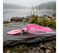 APLVFFZH con Vibrazione Intensa Occhi Realistici Skirt in Silicone Che Riflette La Luce per Massima Attrazione Adatto per Pesca in Ambienti con Molte Coperture Pescatori Bass, Rosa, 21G