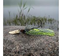 APLVFFZH con Vibrazione Intensa Occhi Realistici Skirt in Silicone Che Riflette La Luce per Massima Attrazione Adatto per Pesca in Ambienti con Molte Coperture Pescatori Bass, Nero+Giallo, 7G