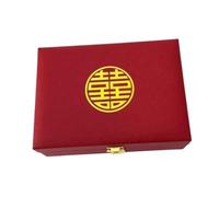 APLVFFZH Contenitore per Gioielli in Velluto, Contenitore per Gioielli da Matrimonio Cinese Tradizionale, Contenitore per Orecchini, Anelli, Braccialetti, Coll, Personaggi della Felicità