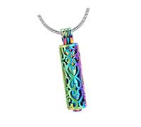 APLVFFZH Cremation Urn Necklace Memorial Jewelry Gift in Acciaio Inossidabile Memoriale Collana a Ciondolo Cenere per la Festa del Ringraziamento, Colorato