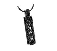 APLVFFZH Cremation Urn Necklace Memorial Jewelry Gift in Acciaio Inossidabile Memoriale Collana a Ciondolo Cenere per la Festa del Ringraziamento, Nero