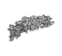 APLVFFZH Fermaglio per capelli retrò con elastico per coda di cavallo, per feste e uso quotidiano, per ragazze, Fiore D'argento