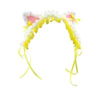 APLVFFZH Grazioso Copricapo con Orecchie di Gatto per Spettacoli Teatrali Ed Eventi di Halloween, Giallo