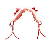 APLVFFZH Grazioso Copricapo con Orecchie di Gatto per Spettacoli Teatrali Ed Eventi di Halloween, Rosso