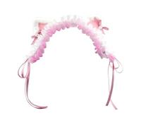 APLVFFZH Grazioso Copricapo con Orecchie di Gatto per Spettacoli Teatrali Ed Eventi di Halloween, Rosa