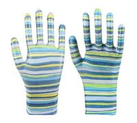 APLVFFZH Guanti da Giardinaggio con Palmo Nitrile, Strisce/giallo | Palmo rivestito nitrile, Guanti da piantagione, Per la movimentazione, Per manuntori verde