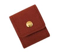 APLVFFZH Mini Borsa Portagioie da Viaggio con Bottone Automatico, Piccola Borsa Portagioie Portatile in Microfibra, Tasca Multifunzione, Adatta per Regalo da V, Marrone