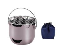 APLVFFZH Mini Fornello Portatile con Griglia per Cucinare All'aperto E Preparare Il tè, Rosa Viola