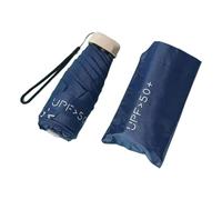 APLVFFZH Ombrello Compatto Pieghevole Da Viaggio Impermeabile Mini Portatile 2 in 1 Protezione Solare Manico Ergonomico Telaio in Alluminio Adatto a Studenti P, Blu Scuro