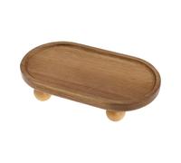 APLVFFZH Pedestal Supporto Rialzato in Legno Portavivande Versatile con Base Sollevata Decorativo Come Portagioie Portacandele Portasapone Portaprofumo Adatto, Ovale Corto