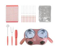 APLVFFZH Pentola Elettrica per Sciogliere Cioccolato, Set per Fusione Cioccolato con Controllo Termostatico, 25W, Rosa, Spina Europea