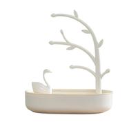APLVFFZH Portagioie Swan Lake, portaoggetti alla Moda per collane, espositore per ciondoli, Piccoli Orologi, Regalo per Matrimonio, Giallo Beige