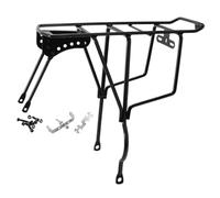 APLVFFZH Portapacchi Posteriore per Bicicletta Portabagagli Supporto Passeggeri E Portapannieri con Portaluce Sicuro Materiale Resistente Facile da Installare, Nero