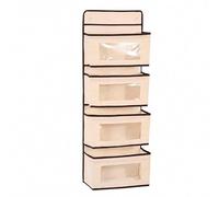 APLVFFZH Sacca Portaoggetti Sospesa in Tessuto, Beige, 4 strati + ganci | Materiale non tessuto, Sacca sospesa dormitorio, Sistemazione cancelleria, Per giovani adulti
