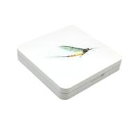 APLVFFZH Scatola da Pesca a Mosca Cassetta per Ami Organizzatore di Stoccaggio Custodia per Mosche Design Compatto in Metallo Adatto Come Regalo per Pescatori, Bianco
