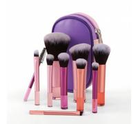 APLVFFZH Set 10 Pennelli per Trucco con Astuccio in PU, Pennelli Make Up da per Principianti e Ritoc Veloci, da donna
