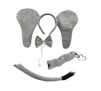 APLVFFZH Set di Costumi da per Bambini, Fascia per Capelli con Orecchie di Animale, Fascia per Naso, Coda, Papillon, Tessuto Confortevole, Fascia per, 4 Pezzi