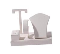 APLVFFZH Set espositore per Gioielli, Porta Orecchini, Elegante Organizer per Braccialetti, Porta Gioielli per Dita e anulare, per vetrina, casa, vanità, Beige