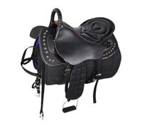 APLVFFZH Set Sella da Cavallo, Completo da Equitazione, Cuscino Equestre Antiscivolo, Assorbimento degli Urti, Protezione, Comodo, Resistente all'