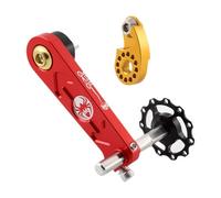APLVFFZH Tendicatena per Bicicletta, Semplice Guida Stabilizzatrice per Catena, Convertitore in Lega di Alluminio Leggero, Include Regolatore, Adatto per Bicic, Rosso