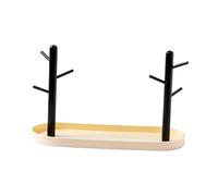 APLVFFZH Vassoio Portachiavi portagioie, Organizer alla Moda, Versatile, espositore per Gioielli, per bancone, scrivania, Ufficio, Appartamento, Negozio, Bianco Latte Doppio
