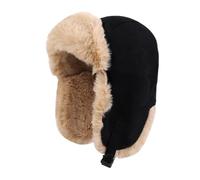 APLVFFZH Winter Hat Trapper con Paraorecchie Regolabili in Tessuto Resistente All’acqua Protezione Dal Freddo Adatto per Caccia Escursioni Corsa, Nero