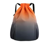 APLVFFZH Zaino Cinch per Viaggi con Organizer per Basket E Calcio, Grigio Arancione