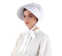 APLZGMG Cuffia coloniale per donne e ragazze, con cinghie regolabili, cappello da cameriera vittoriano, cappello Amish per Natale, cosplay, accessorio classico