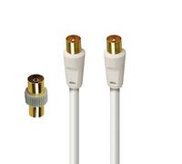 APM 408017 - Cavo Tv maschio/maschio 9,52 mm, clip - 2 m, colore: bianco
