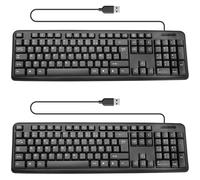 APM Set di 2 tastiere cablate AZERTY francesi, facili da usare, resistenti agli spruzzi, cavo USB 1,5 m, ergonomico e durevole, per computer, PC portatile, Windows, Mac OS, Linux, 800100