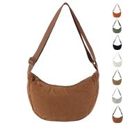 APMGONT Borsa a mezzaluna in velluto a coste per donne, borsa a tracolla Hobos in velluto a coste, borsa a tracolla con tracolla regolabile per viaggiare, lavorare (marrone)