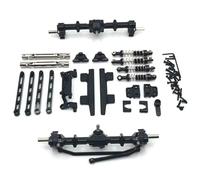 APMXQWIL Compatibile con MN per MN82 LC79 1/12 RC Crawler Auto Parti di Aggiornamento Anteriore ASSE Posteriore Pedali Pull Rod Telaio di Sospensione Base del Timone Parti per Auto RC(Black)